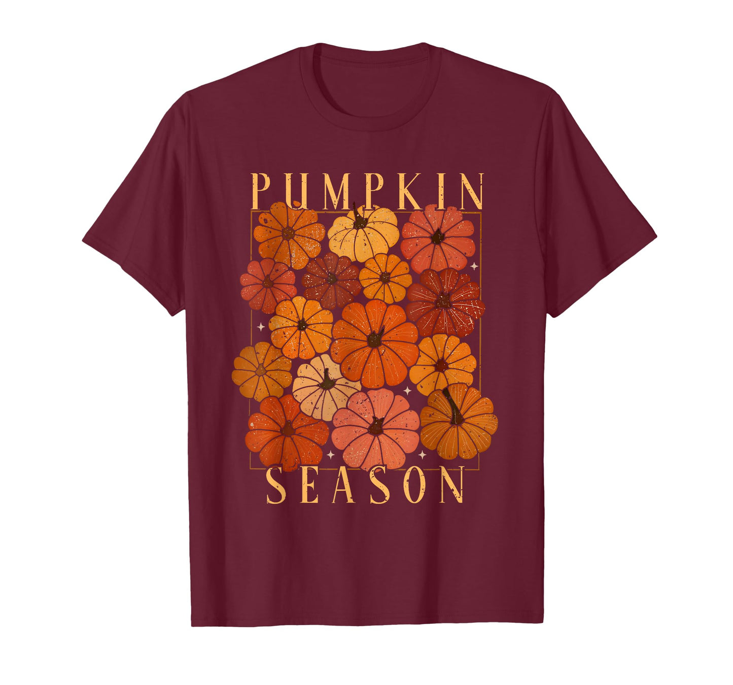 Pumpkin Season Autumn Fall Y'all Leaves Thanksgiving Vintage T-Shirt