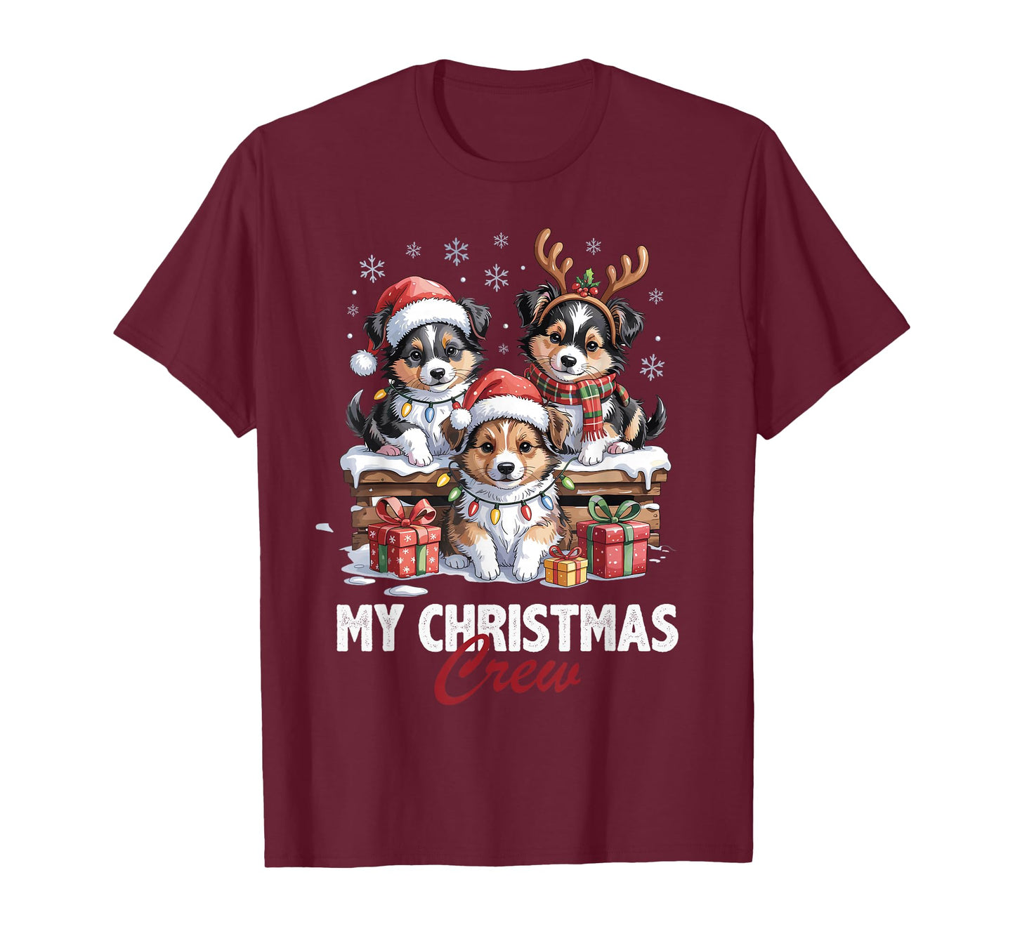 Sheltie Christmas Crew Funny Dog Lovers Holiday Pajama T-Shirt