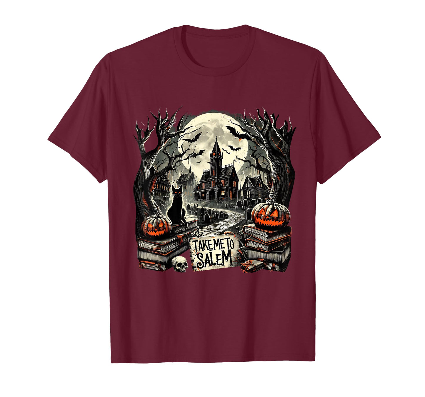 Take Me to Salem Gothic Witch Halloween Spooky Tee T-Shirt