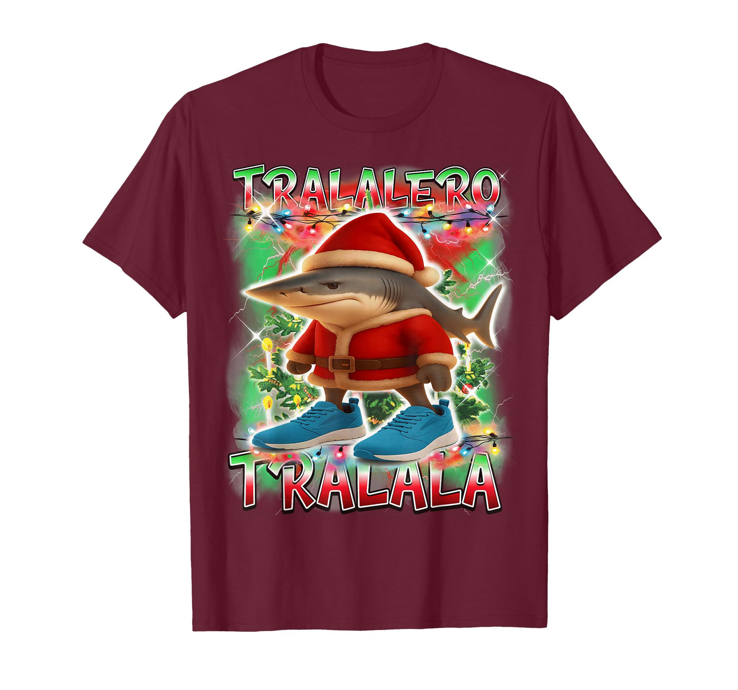 Tralalero Tralala Santa Claus Italian Brainrot Christmas T-Shirt