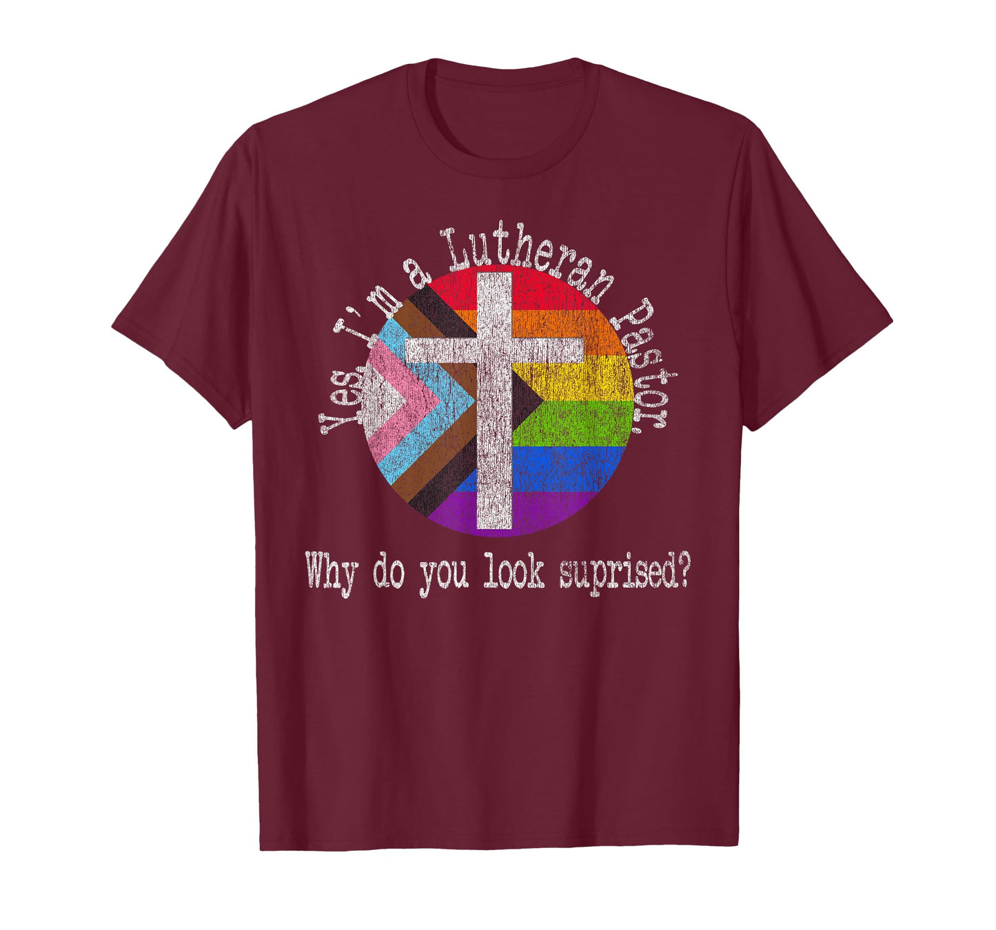 Pastor Pride for Ally Lgbtqia+ Lutheran Inclusive Clergy T-Shirt