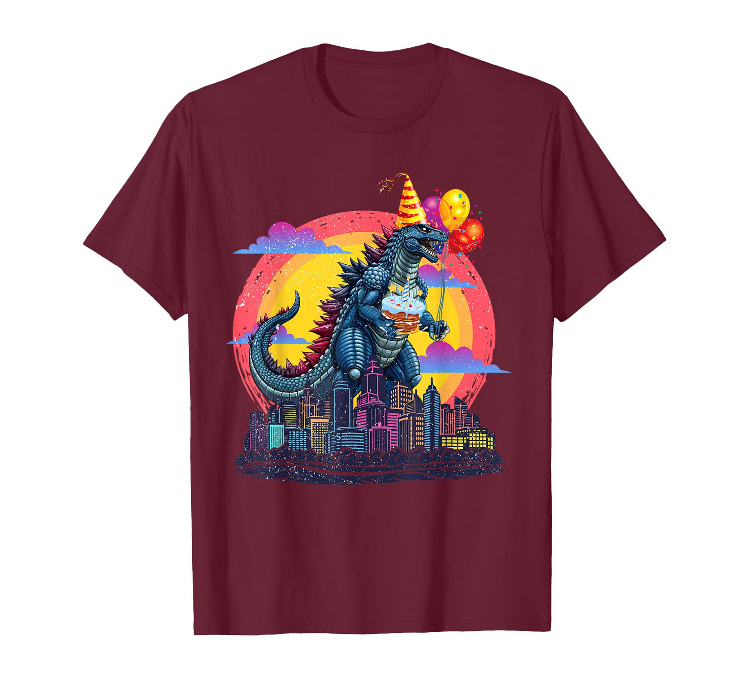 Kaiju Birthday Balloon & Cake Monster Movie Bday Decoration T-Shirt