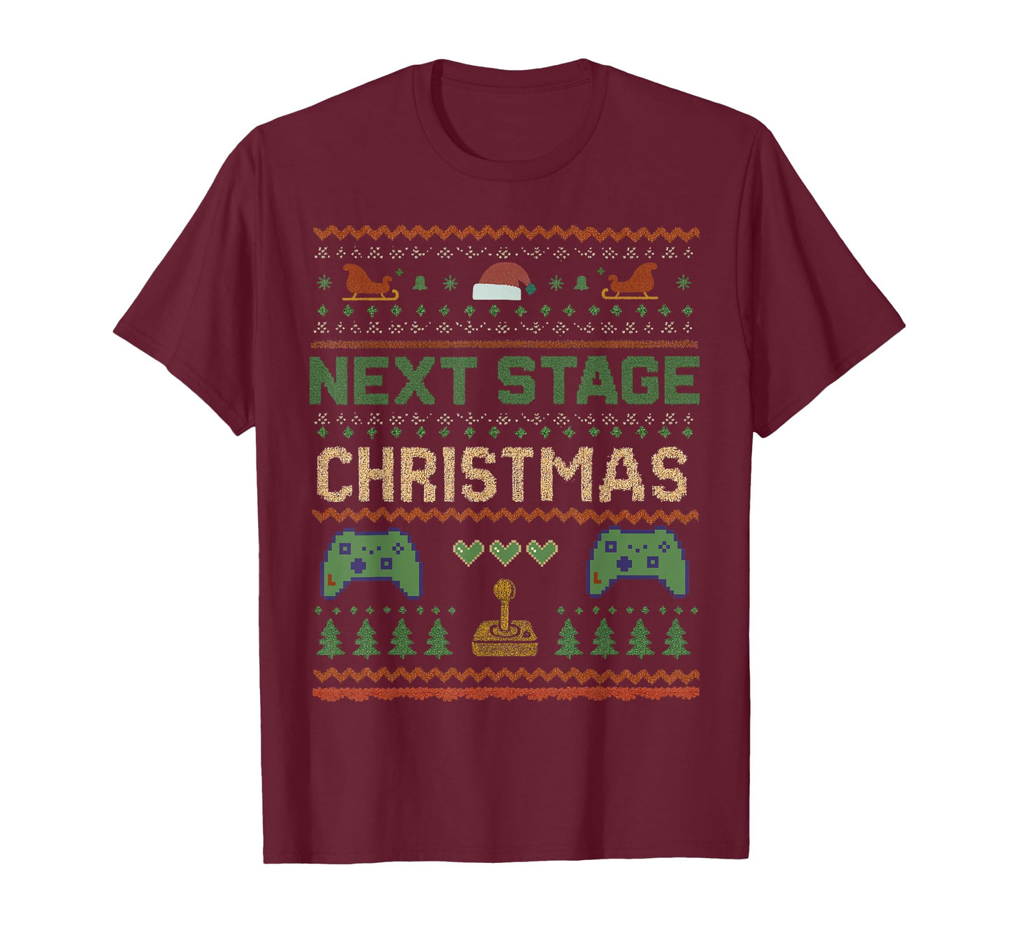 Next Stage Christmas Gaming Vintage Funny Gamer Xmas T-Shirt