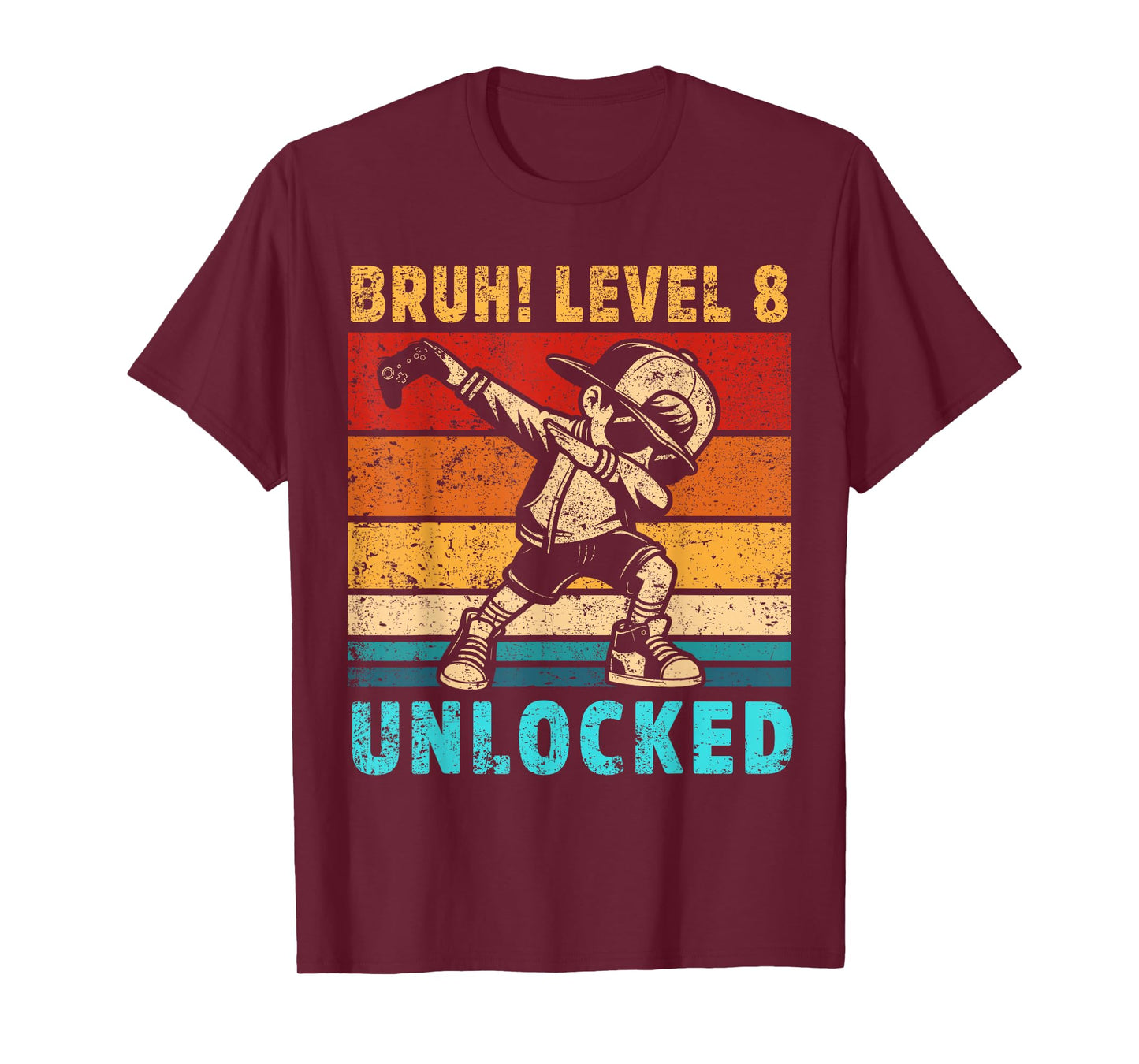 8 Year Old Birthday Dabbing Boy Bruh 8th level unlocked T-Shirt