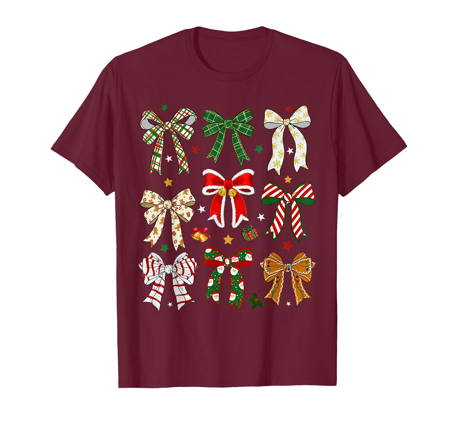Coquette Bow Christmas Tree Xmas Holiday Girly Outfit Women T-Shirt