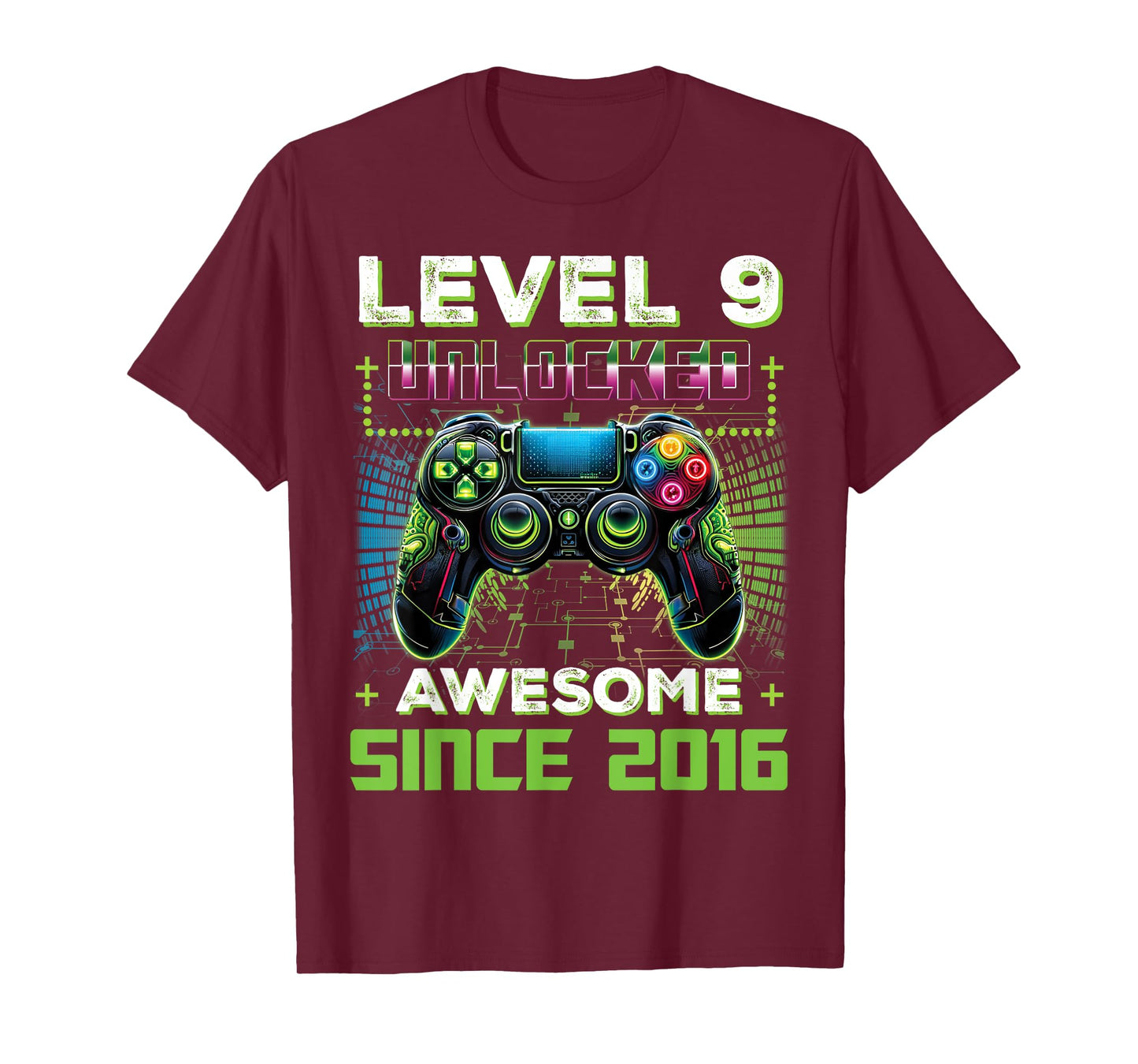 Level 9 Unlocked Video Game 9th Birthday Gamer Boys Son T-Shirt