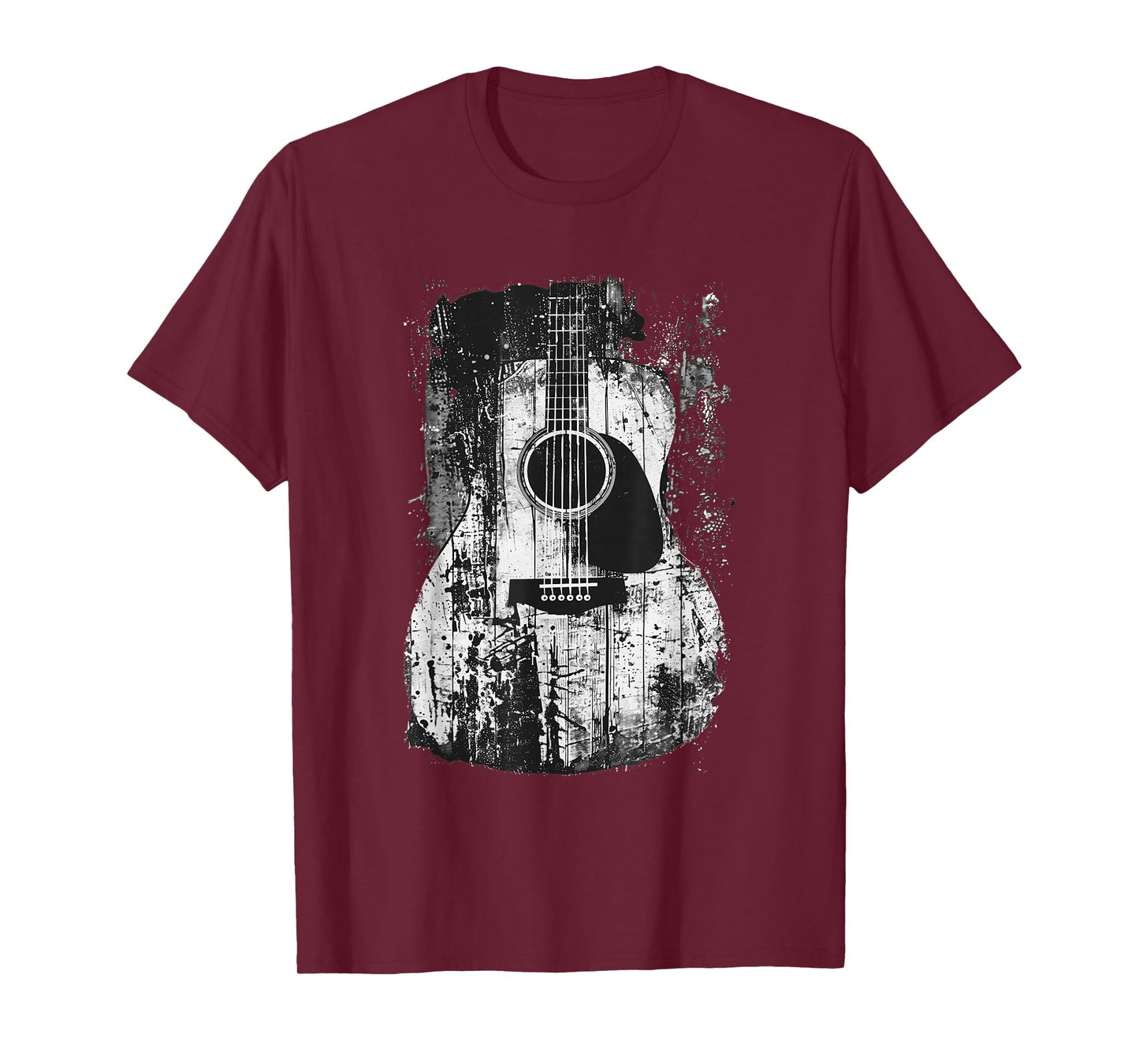 Acoustic Guitar, Vintage, Distressed, Rock & Roll Music. T-Shirt