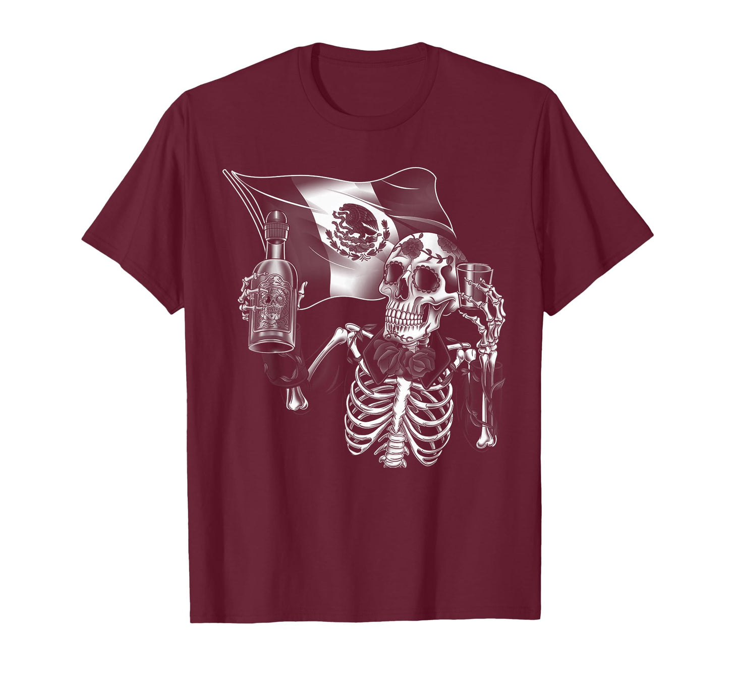 Mexico Vintage Skeleton Tequila Dia De Los Muertos Mexican T-Shirt