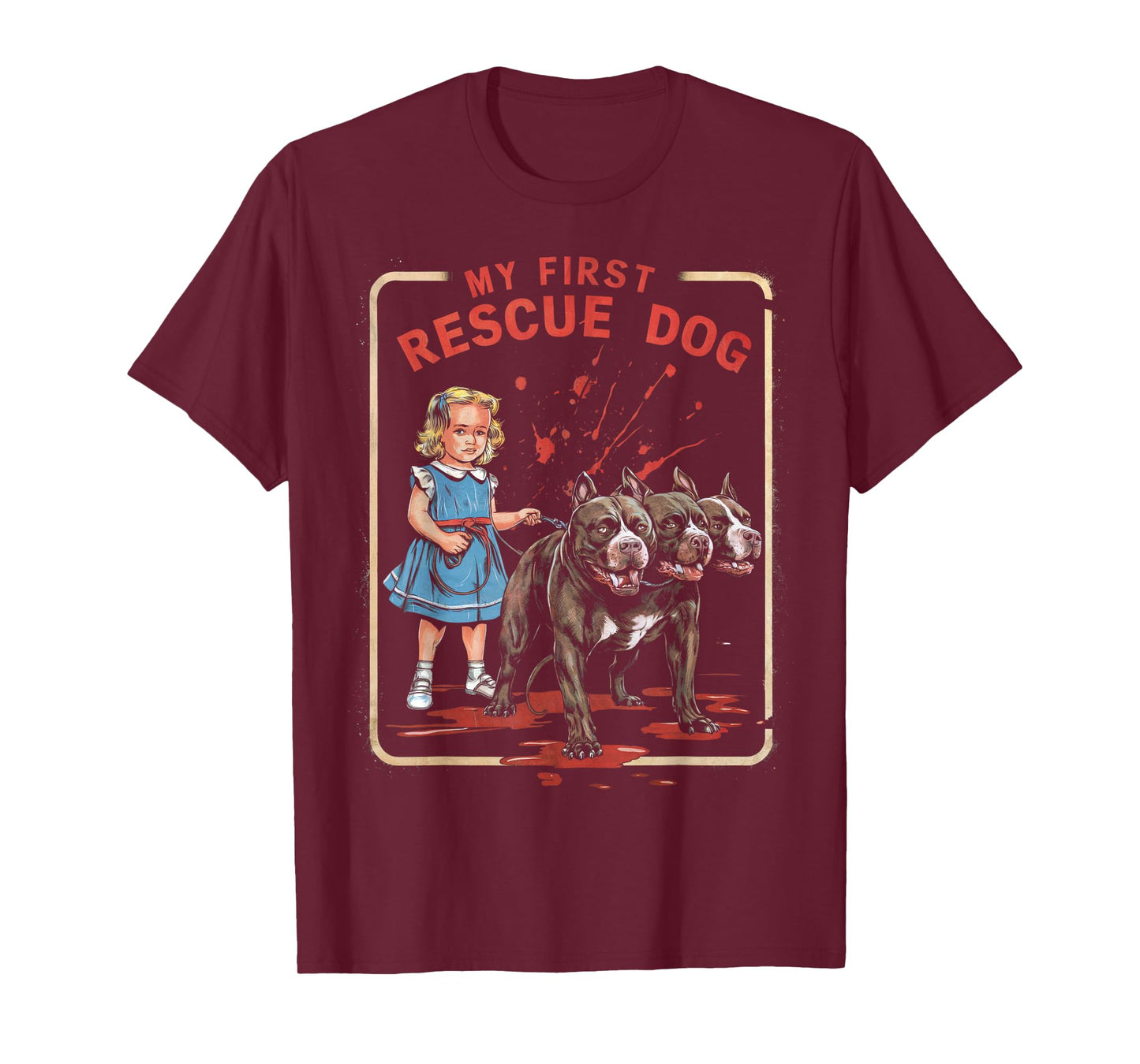 Vintage Horror Movie Lover Retro Halloween Shirt Rescue Dog T-Shirt