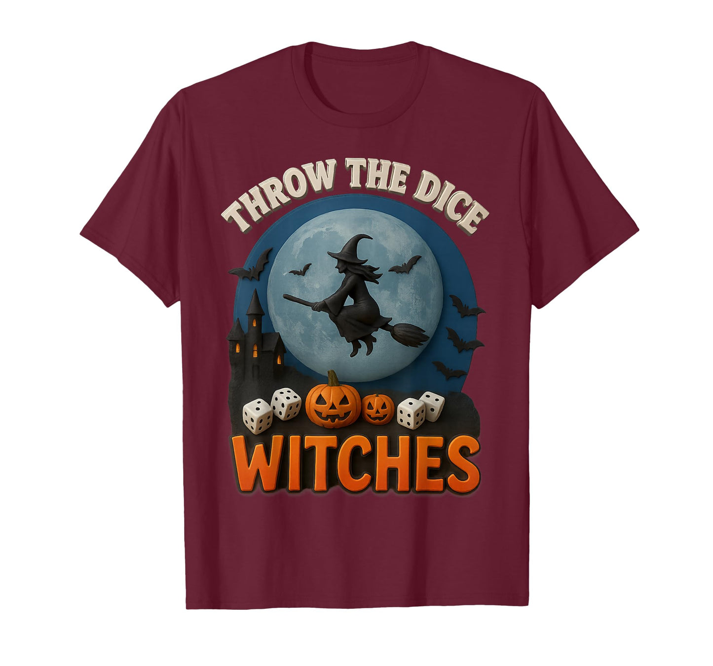 Throw The Dice Witches Bunco Party Funny Halloween Costume T-Shirt