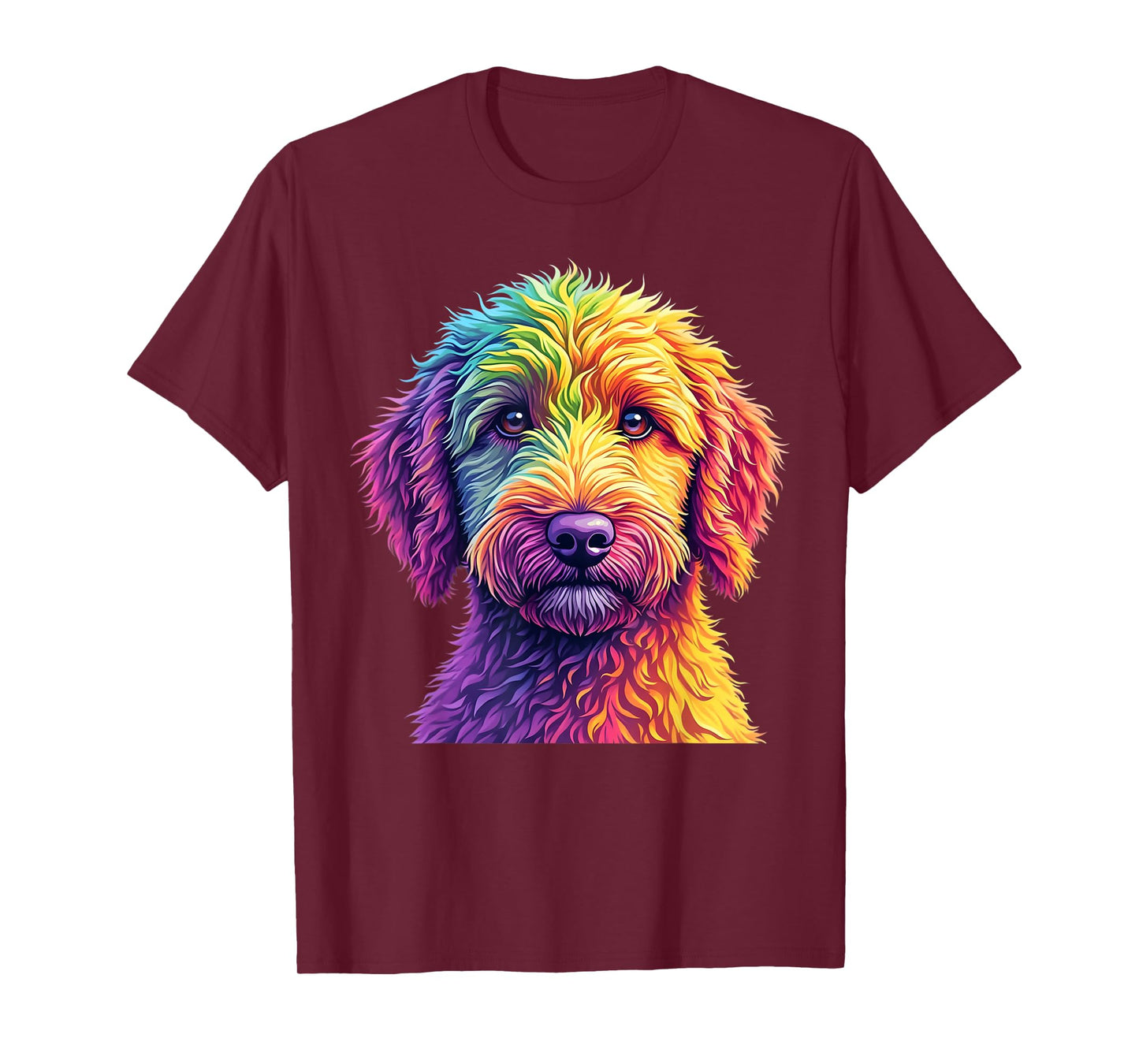 Golden Doodle Dog Colorful Goldendoodle Face dog Lover men T-Shirt