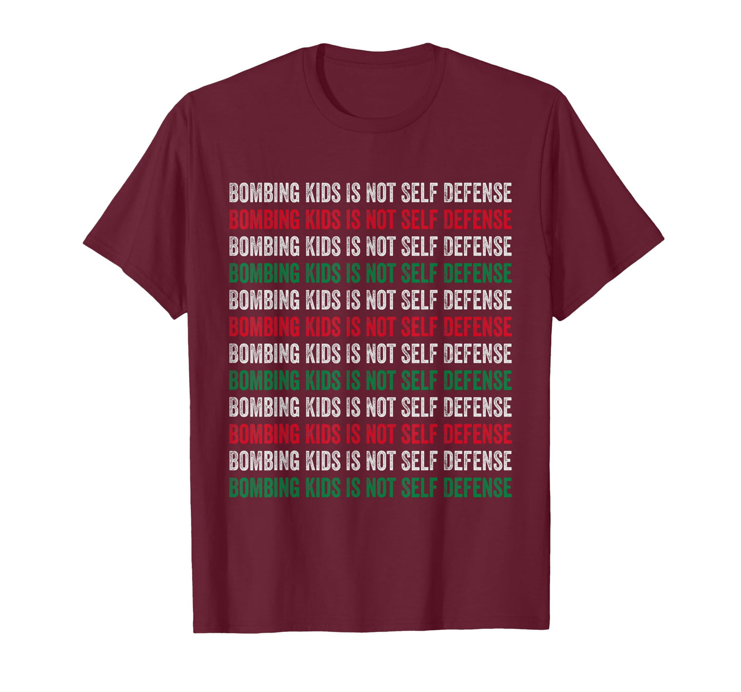 Bombing Kids Is Not Self Defense Palestine Flag Vintage T-Shirt