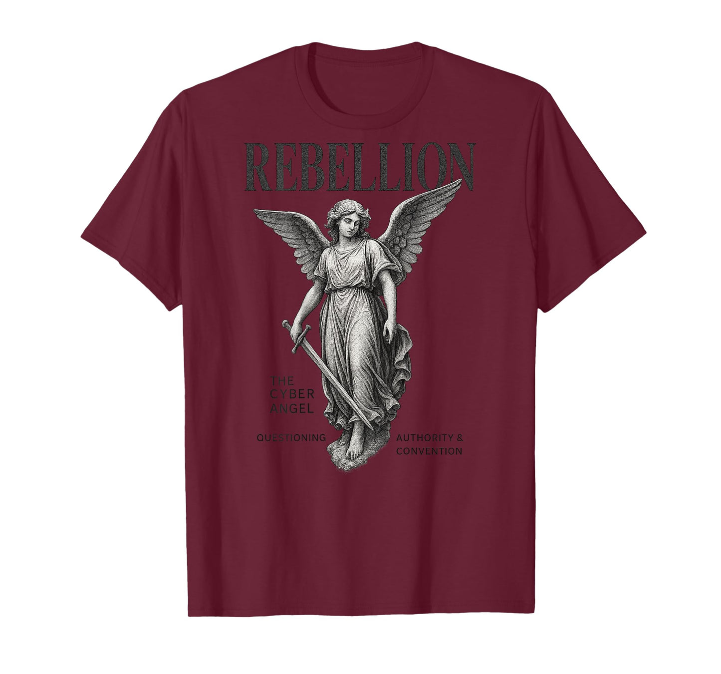 Modern Hip Hop Gothic Angel Urban Back Print Streetwear T-Shirt
