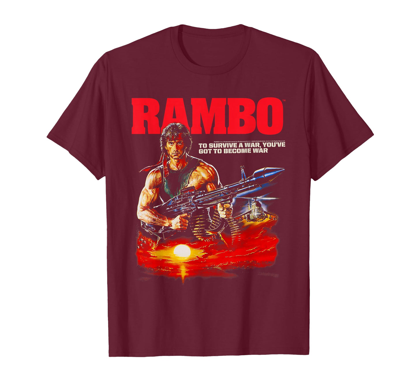 Rambo Missile Launcher Illustration Vintage Action Movie T-Shirt