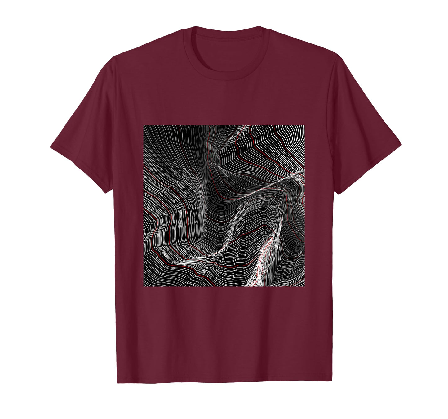 Cool Abstract Black Square With Waves Graphic Cool Designs T-Shirt