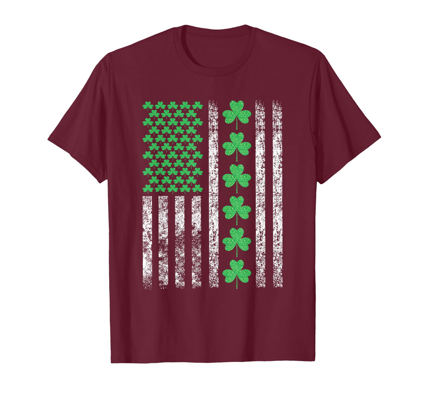 US American Irish Flag Shamrock Vintage St Patricks Day T-Shirt