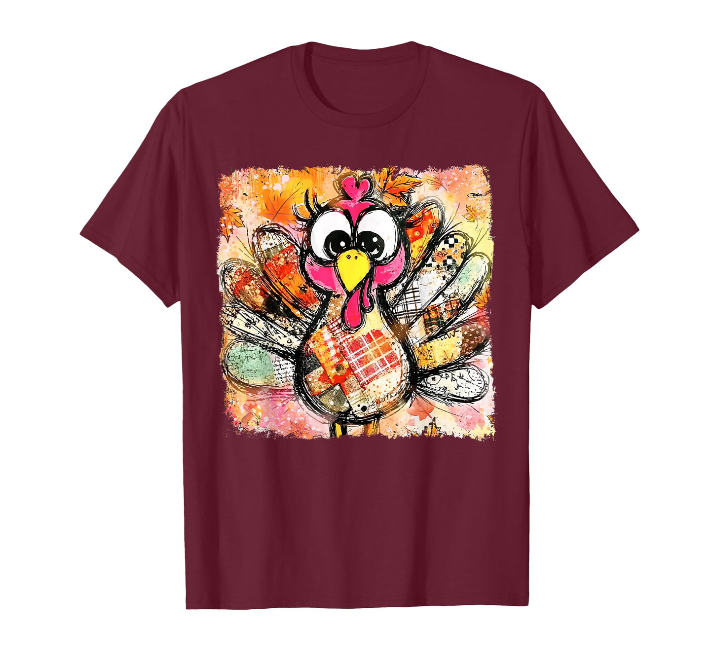Retro Colorful Turkey Thanksgiving Family Fall Winter Autumn T-Shirt