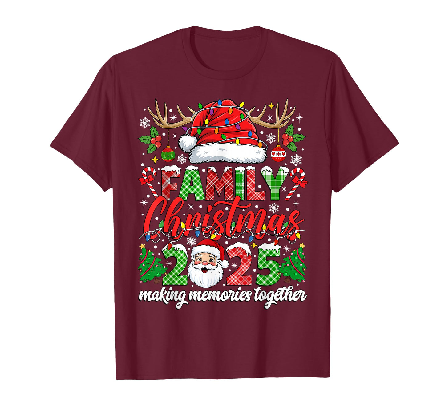 Family Christmas 2025 Matching Xmas Squad Santa Pajamas T-Shirt