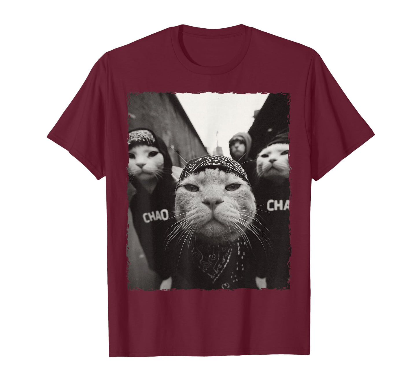 Funny Graphic Cat Gangster Funny T-Shirt