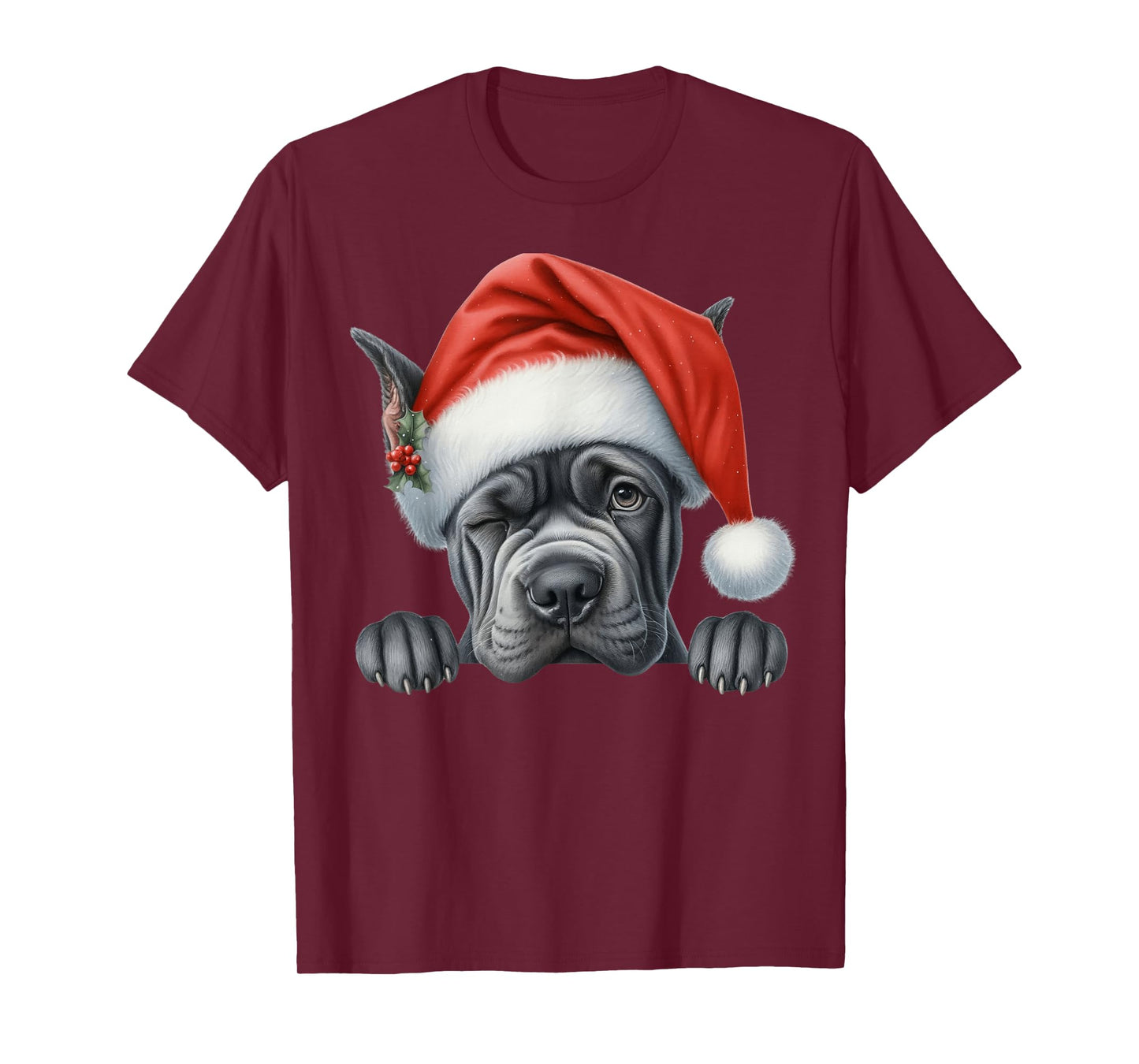 Cane Corso Dog Christmas Santa Hat Dog Mom Dad T-Shirt