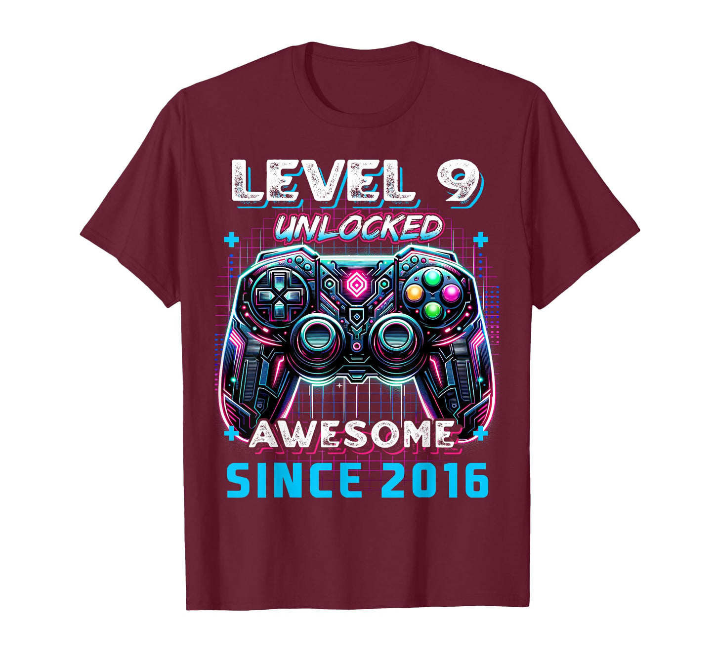 9th Birthday Boy Level 9 Gamer 9 Year Video Game Party T-Shirt