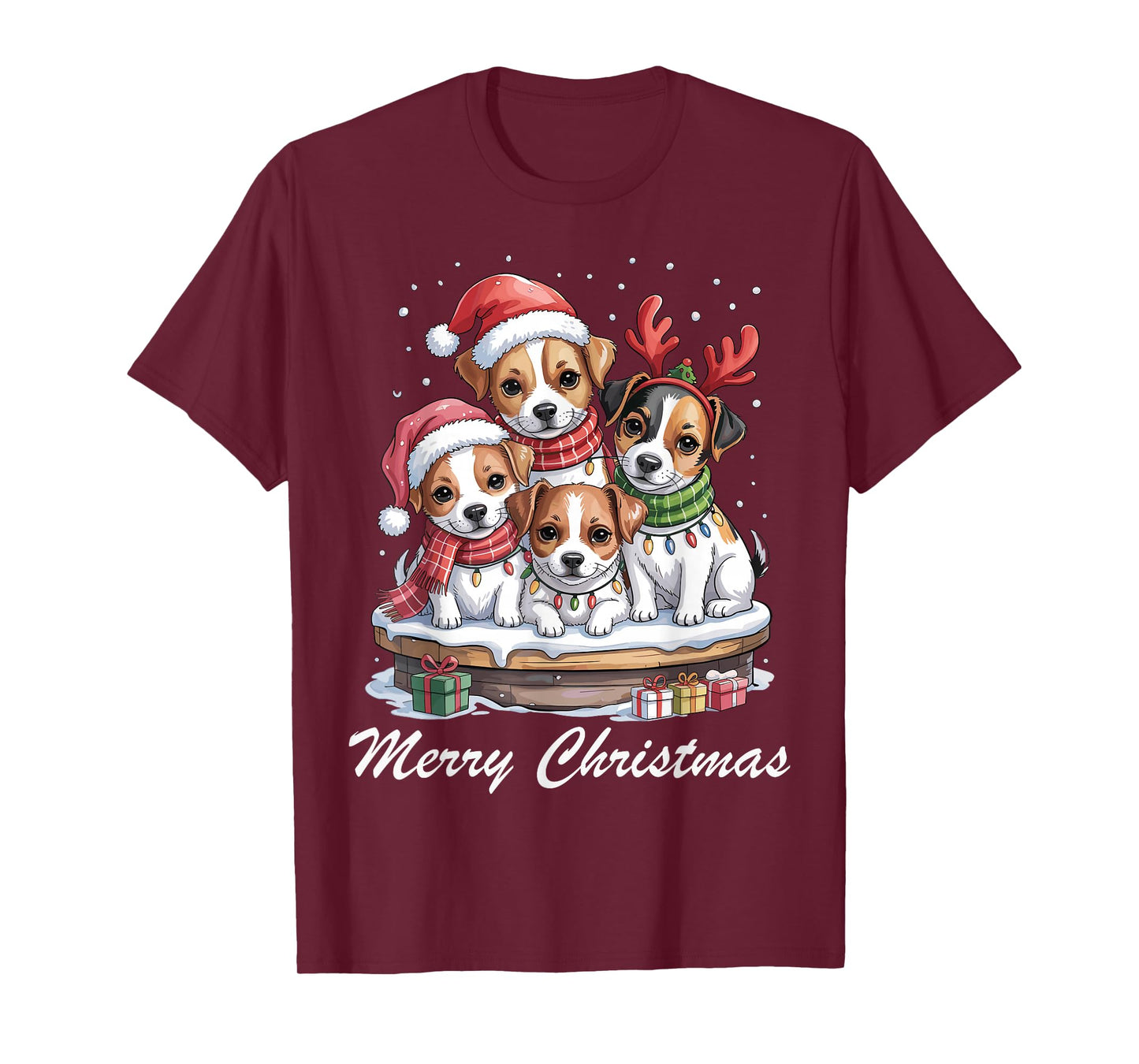 Jack Russell Merry Christmas Funny Dog Lovers Holiday Pajama T-Shirt