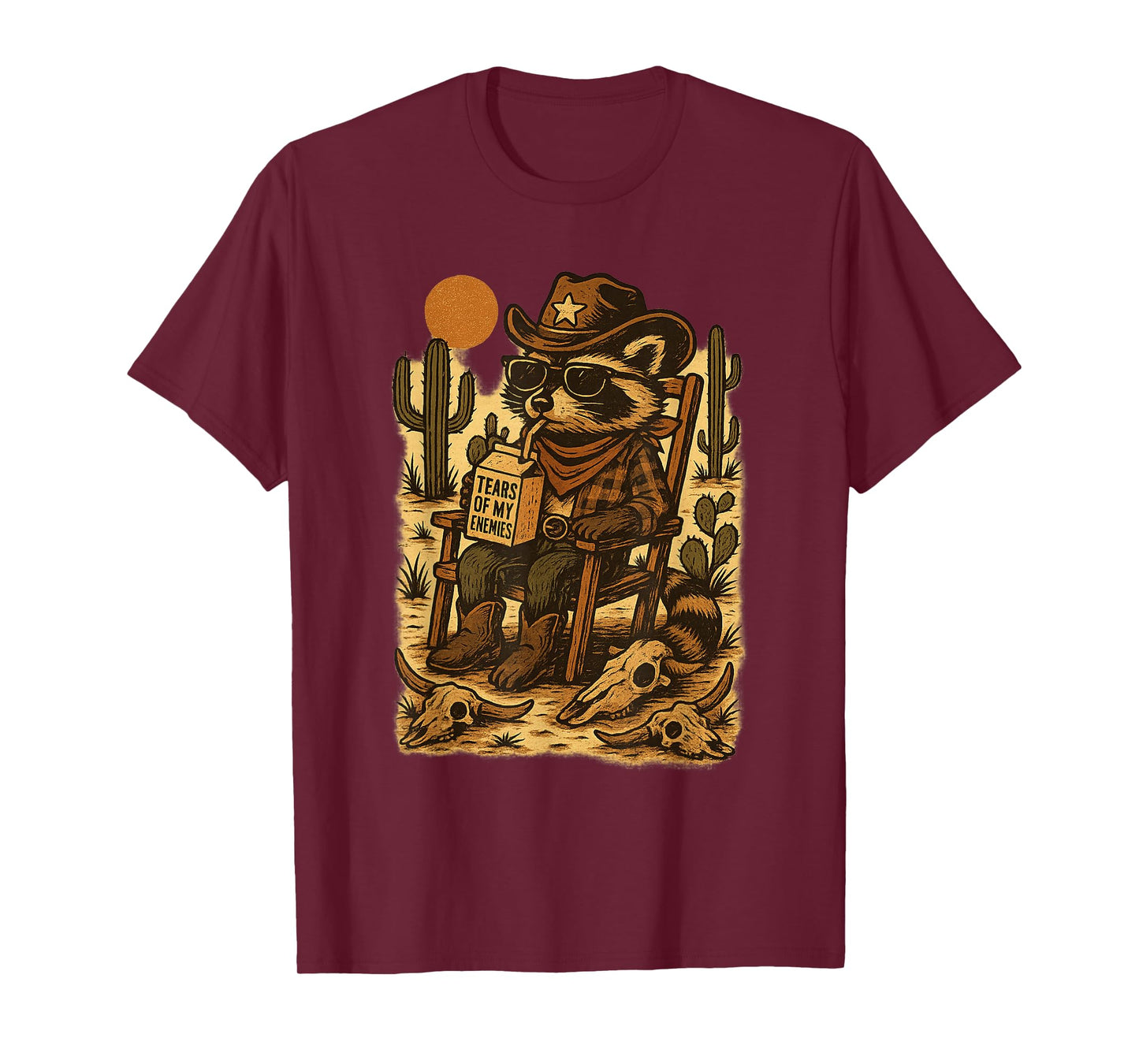 Country Cowboy Raccoon Rodeo Cowgirl Funny Western Texas T-Shirt