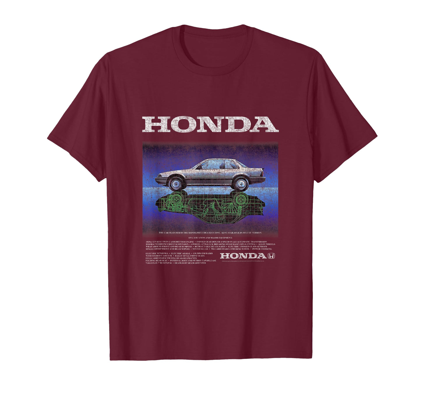 Honda Vintage 80s Prelude Executive Flip Blueprint T-Shirt