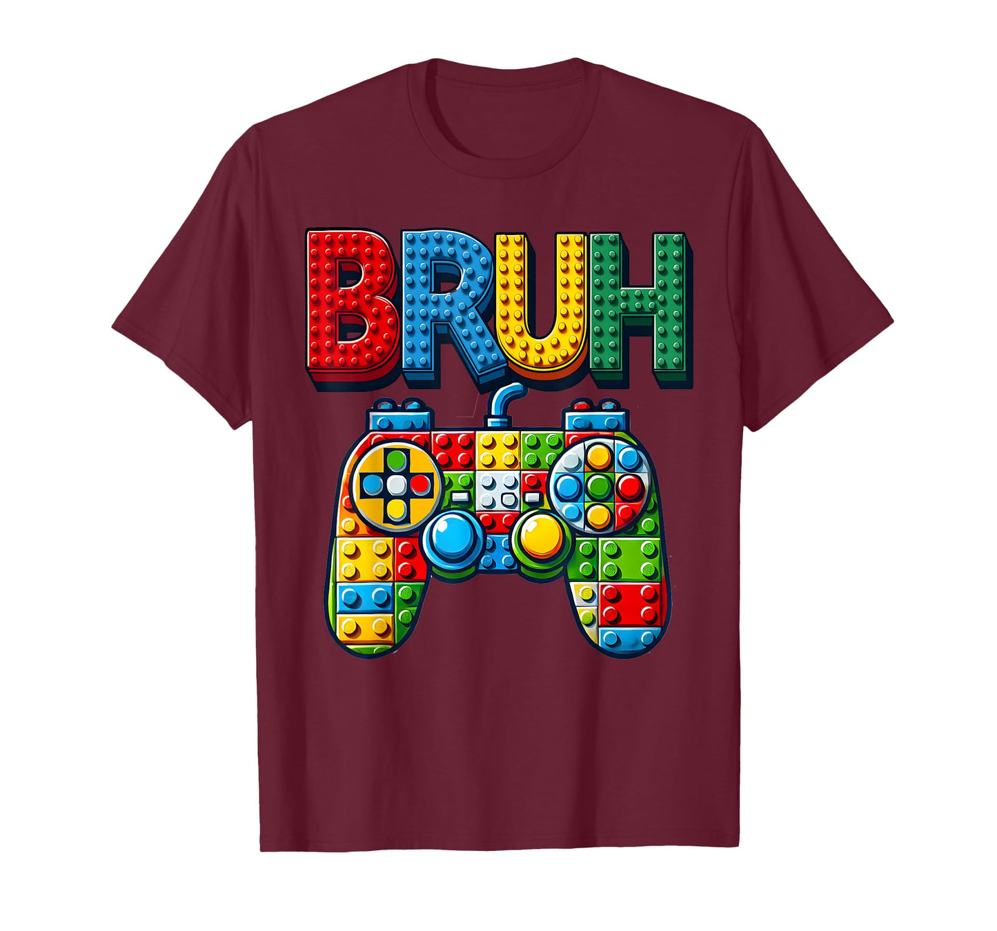 Play Building Blocks Bruh Saying Gamer Boys Brick Builder T-Shirt