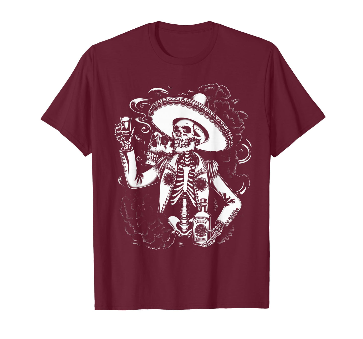 Mexico Vintage Skeleton Tequila Dia De Los Muertos Mexican T-Shirt