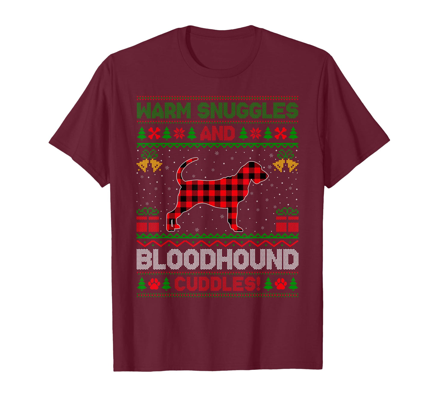 Bloodhound Dog Ugly Christmas Sweater Funny Dog Lover Xmas T-Shirt