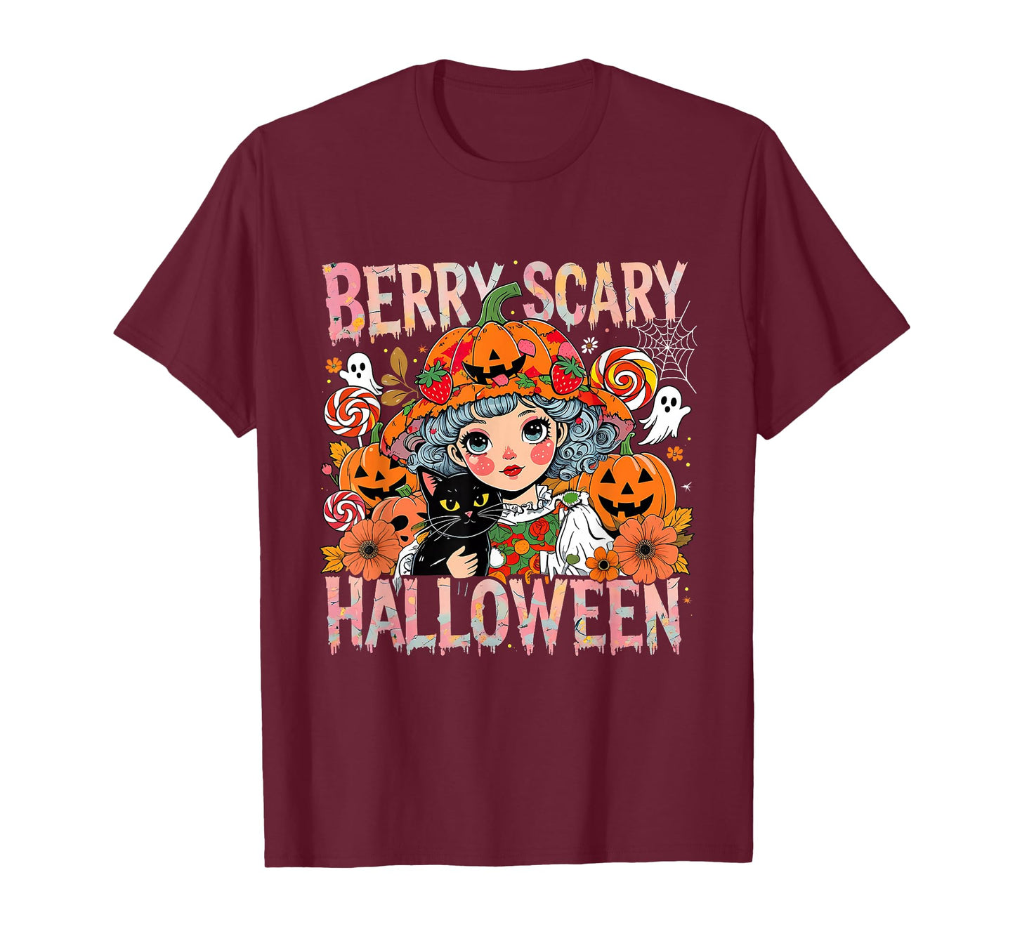 Berry Scary Halloween Cute Spooky Fall Vibes T-Shirt
