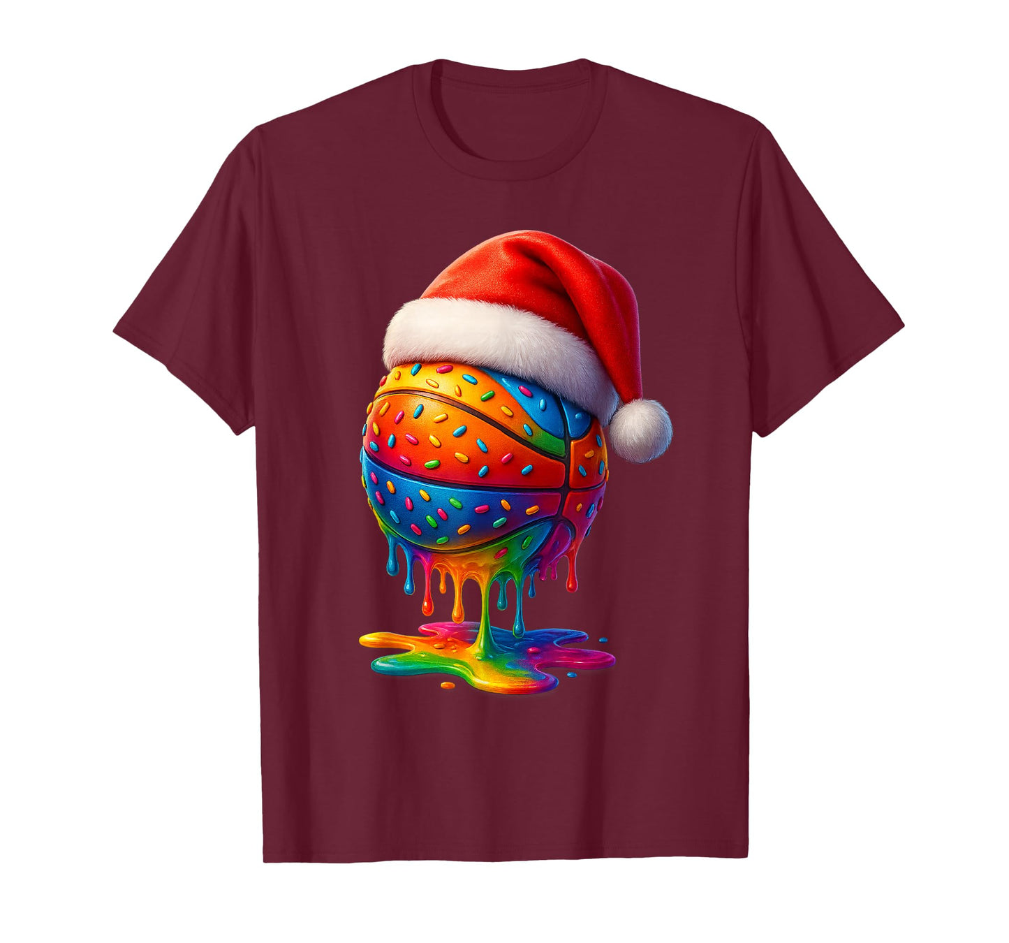 Basketball Ice Cream Drip Christmas Tees Gifts Boys Youth T-Shirt