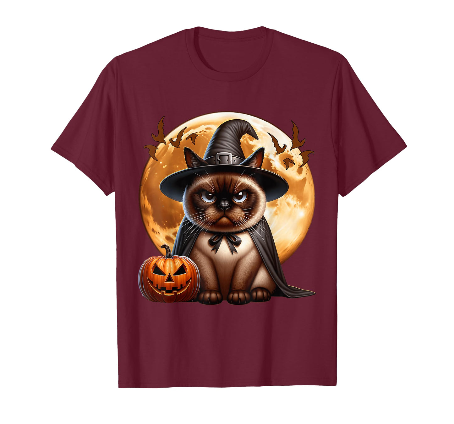 Siamese Cat Halloween Costume Witch Cat T-Shirt