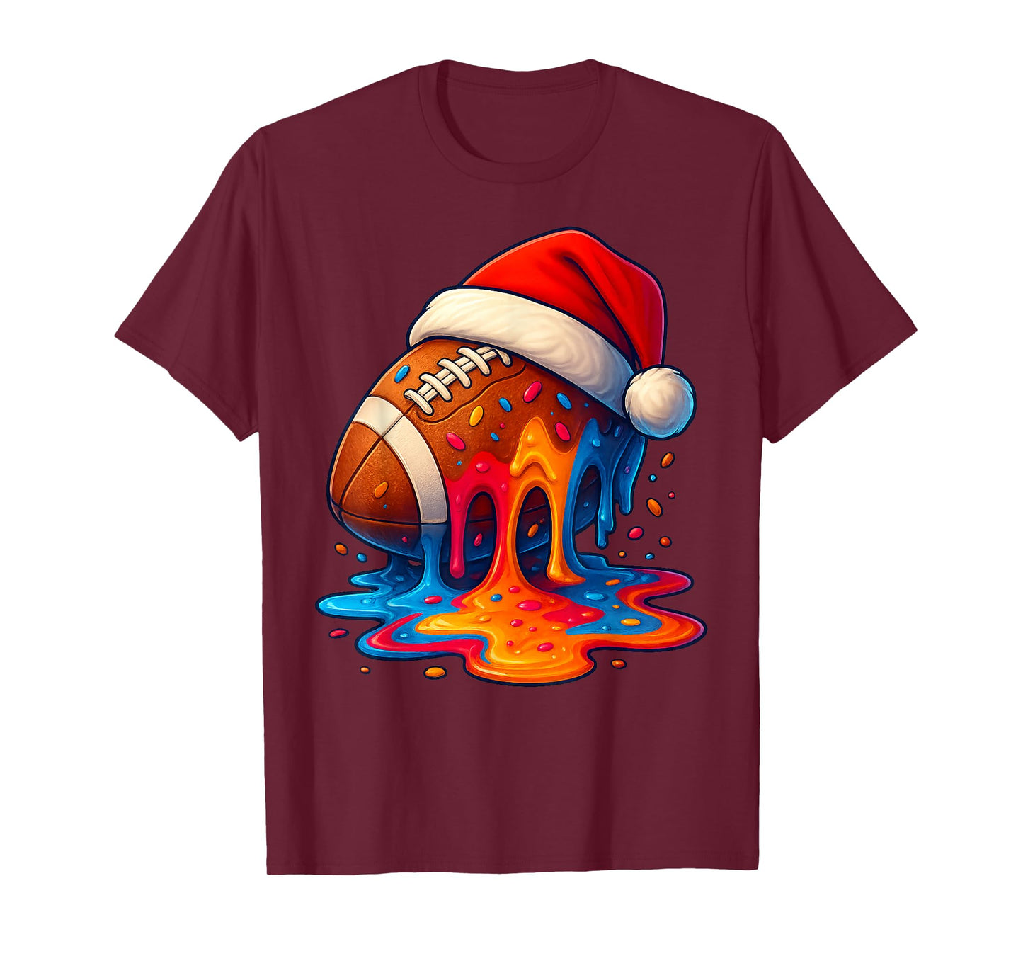 Christmas Football Drip Boys Soccer Xmas American Flag T-Shirt