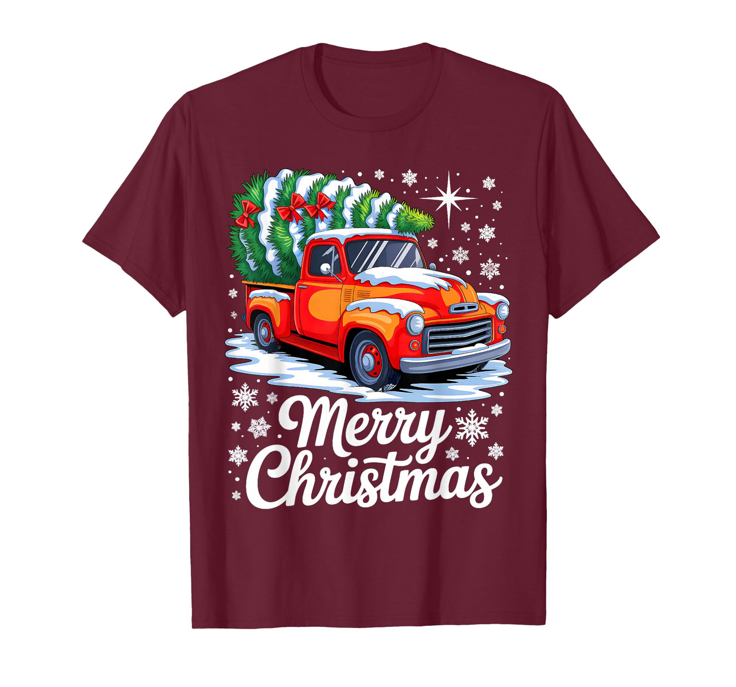 Merry Christmas Red Truck Family Matching Christmas Pajama T-Shirt