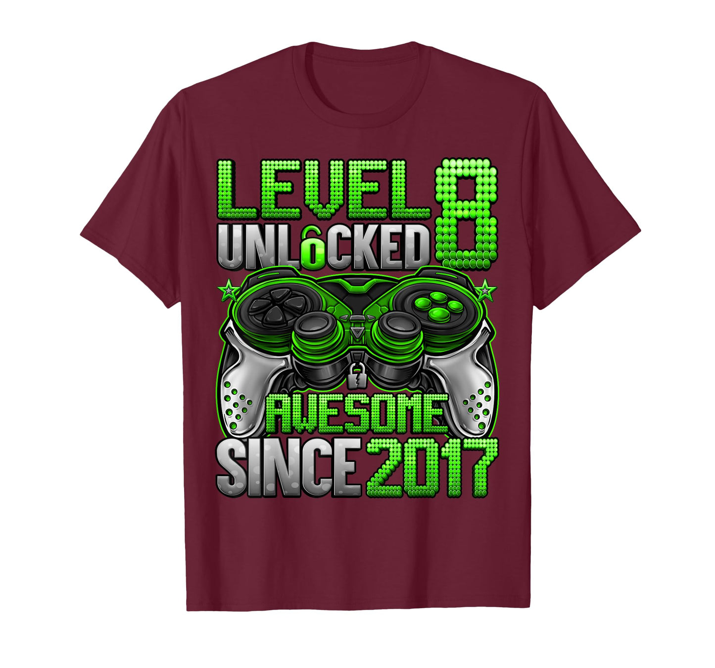 Level 8 Unlocked 8 Year Old Gifts For Boys 8th Birthday Boy T-Shirt