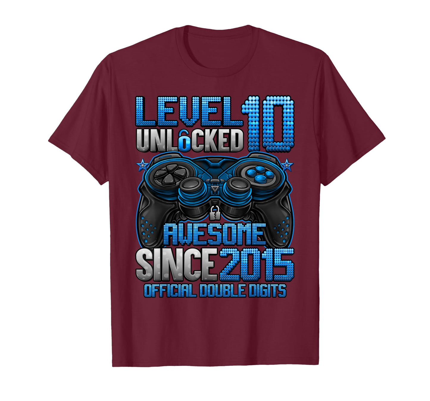 Official Double Digits Level 10 Unlocked 10th Birthday Boy T-Shirt