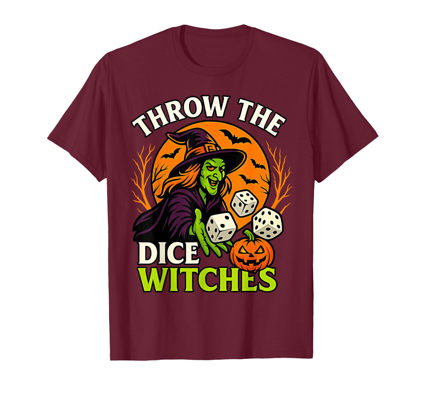 Throw The Dice Witches Funny Halloween Spooky Witch T-Shirt