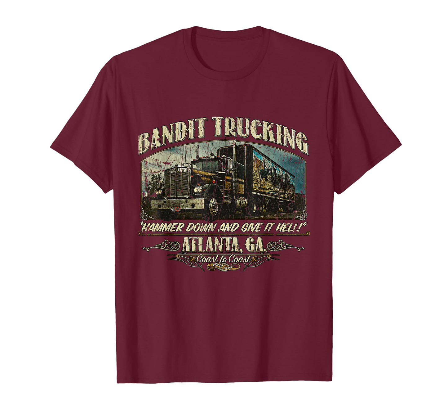 Huiibao Funny The Bandit Retro Trucking 1977 T-Shirt