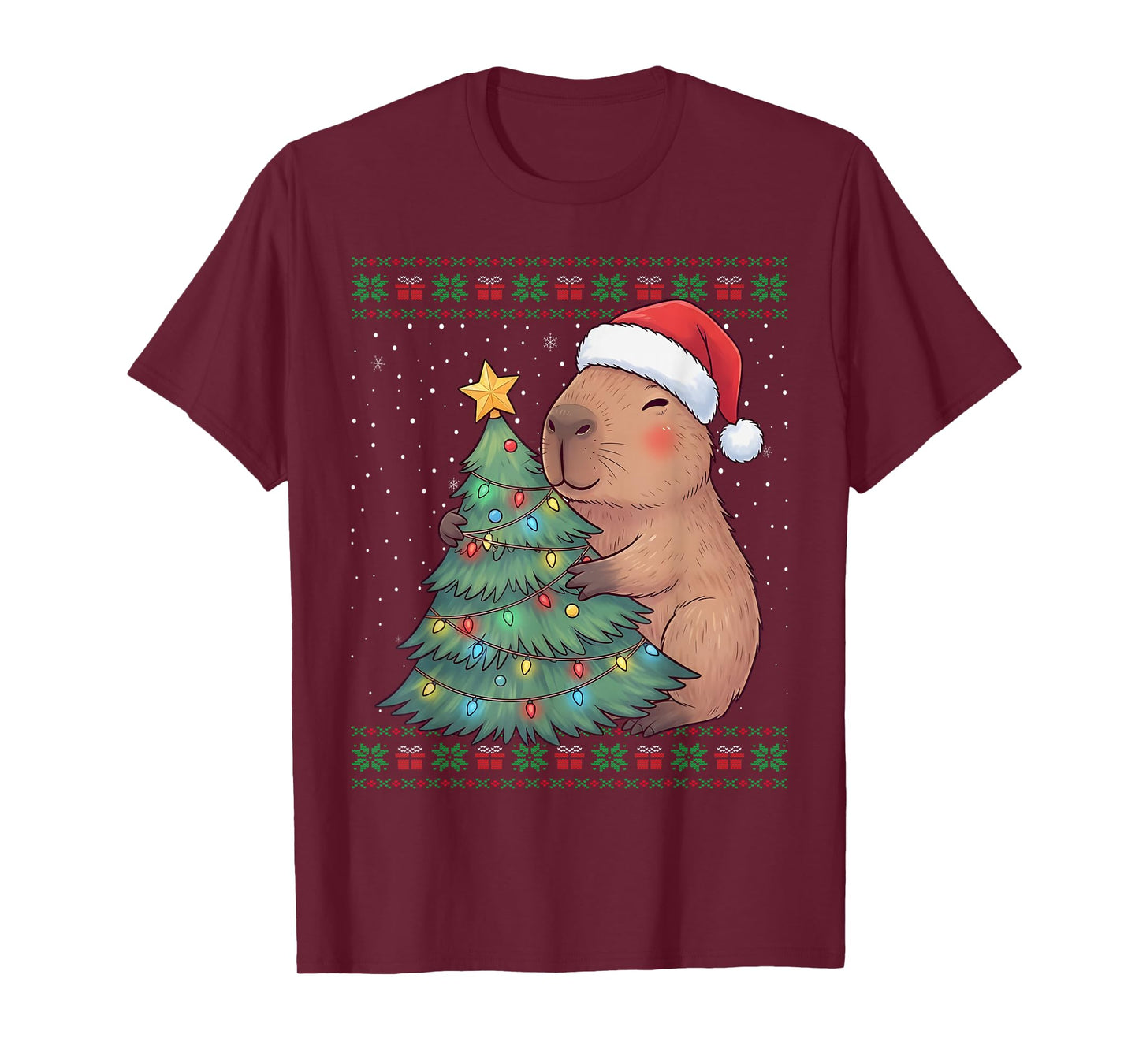 Cute Capybara Ugly Christmas Sweater T-Shirt