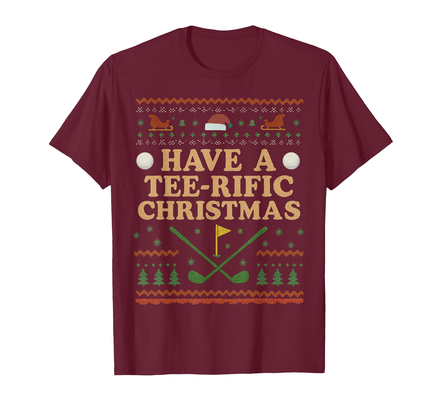 Vintage Golf Christmas Funny Xmas T-Shirt