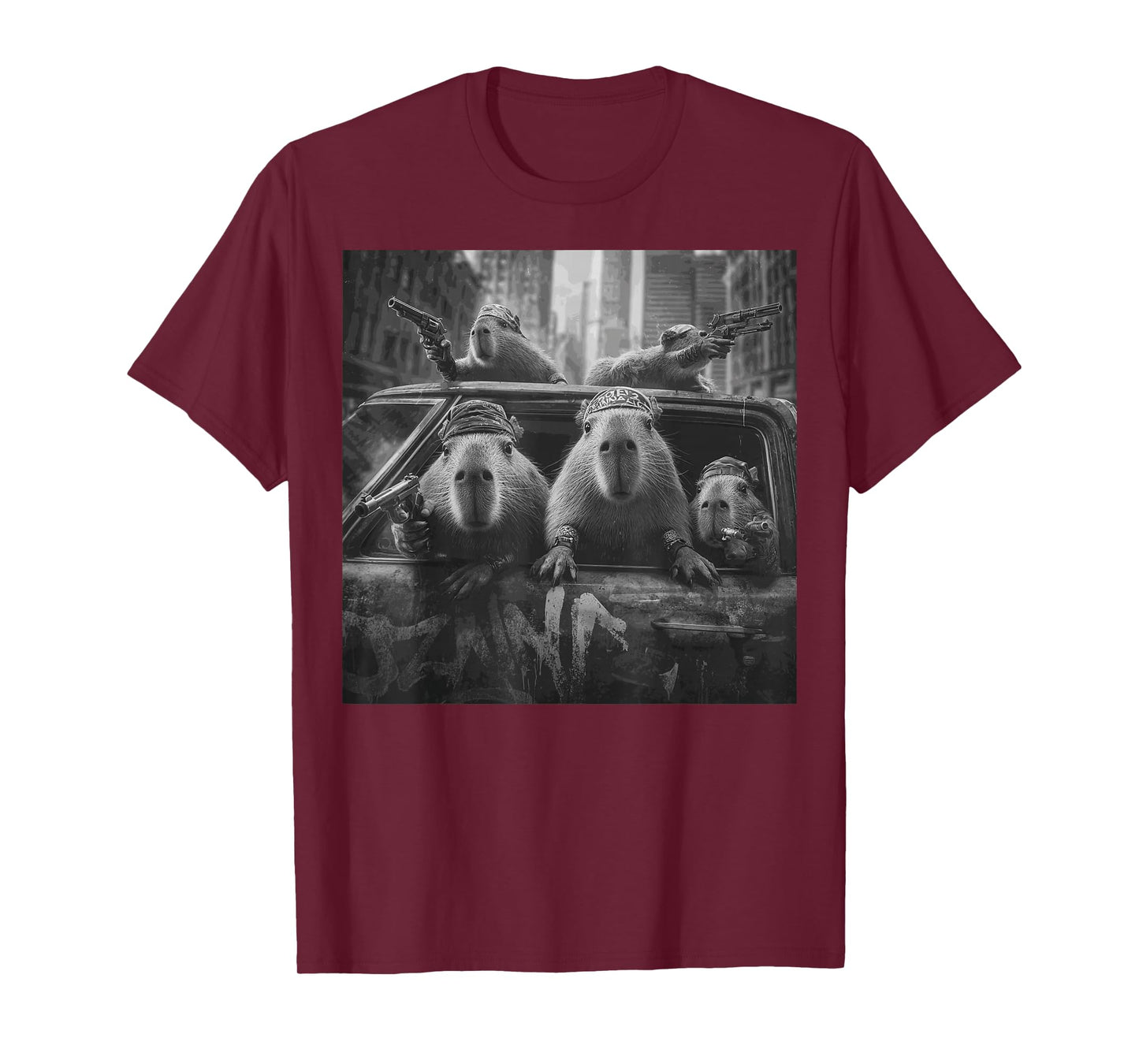 Funny Graphic Capybara Gangster Adult Funny T-Shirt