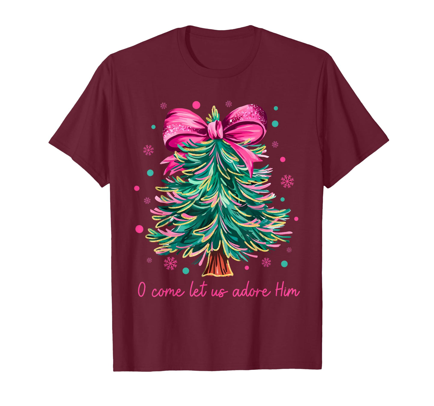 Oh Come Let Us Adore Him Jesus Christian Holiday Christmas T-Shirt
