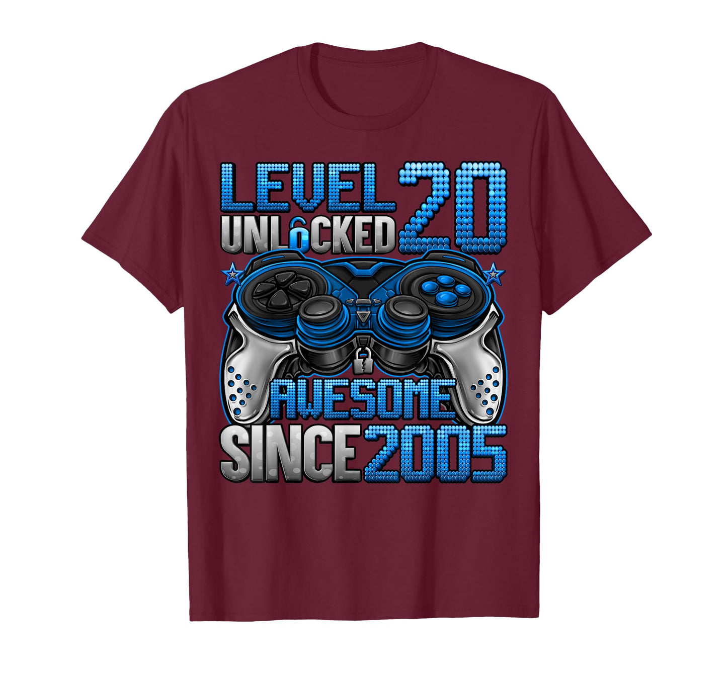 Level 20 Unlocked 20 Year Old Gifts Boys 20th Birthday Boy T-Shirt