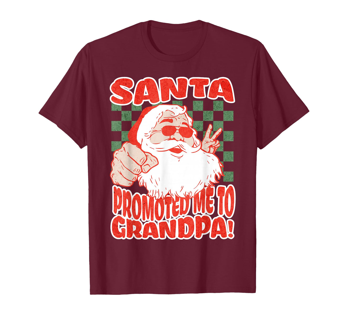 Santa Promoted Me to Grandpa Christmas Baby Announcement T-Shirt