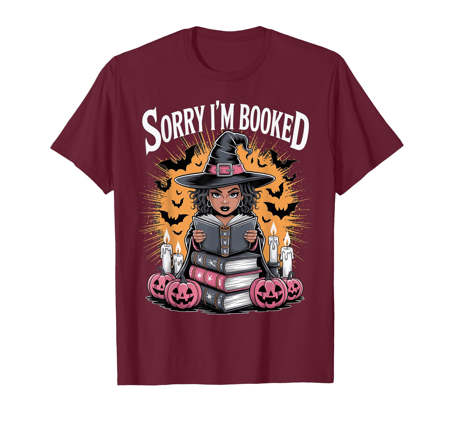 Halloween Book Lover Black Witch Spellbooks Booked Reading T-Shirt