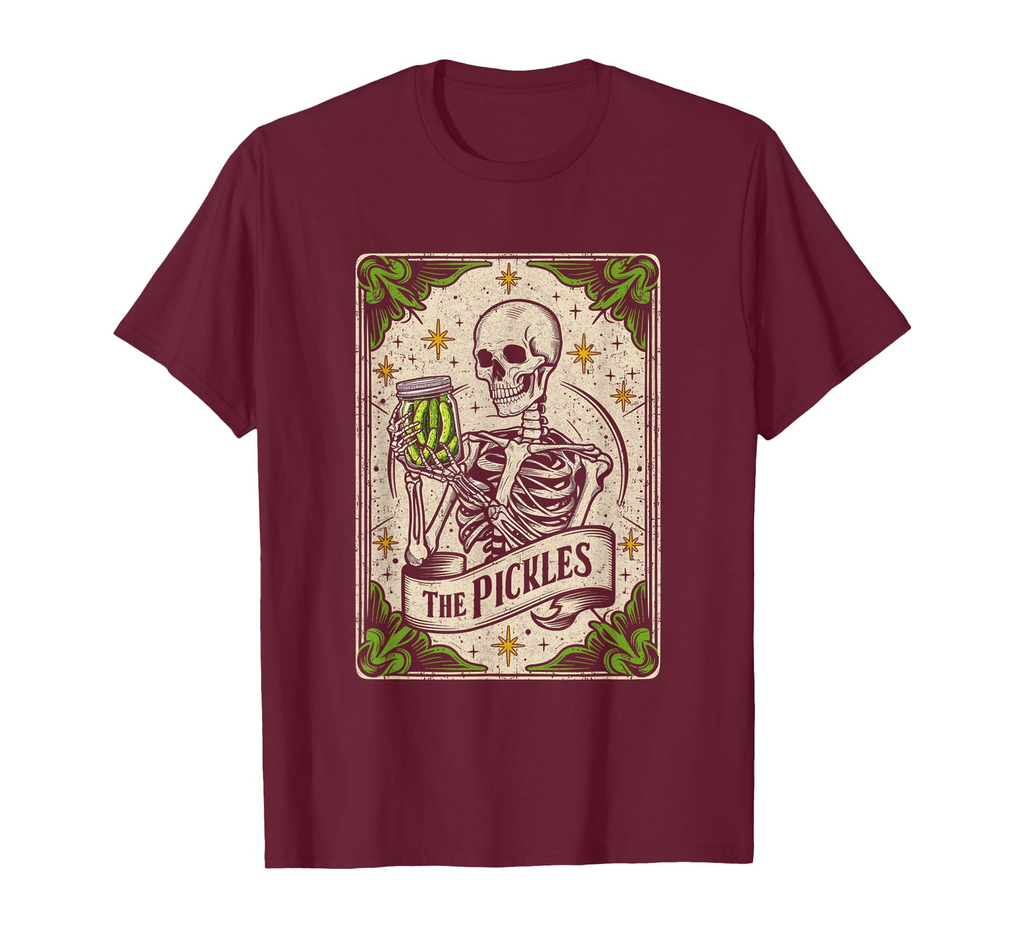 The Pickles Tarot Card Skeleton Canning Season Gardener T-Shirt