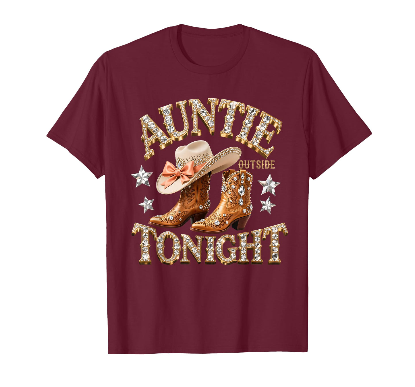 Vintage Auntie Western Boots Cowgirl Rodeo Queens T-Shirt