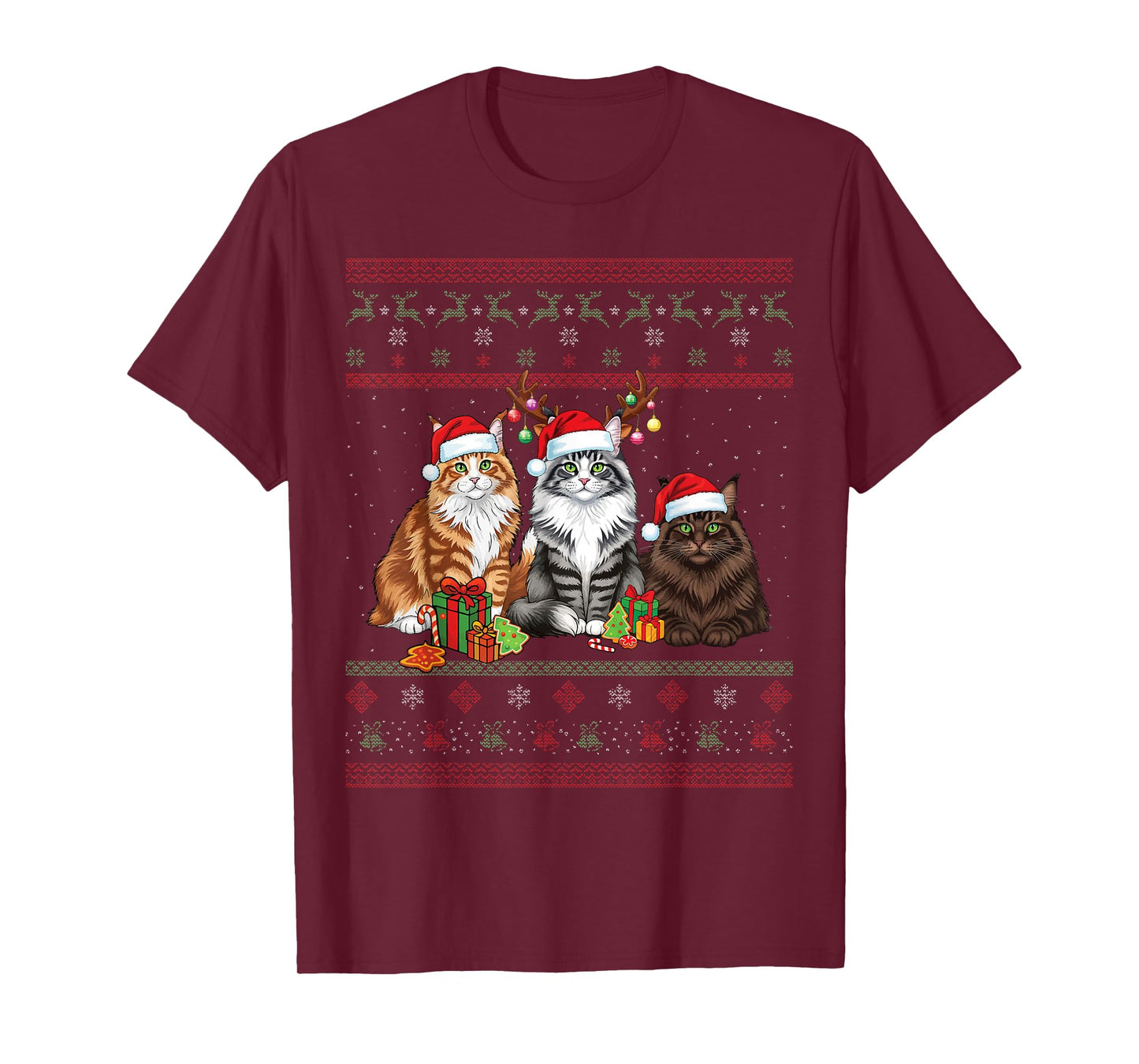 Love Persian Cats Happy Christmas Funny Ugly Christmas T-Shirt